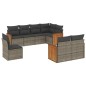 vidaXL 8-tlg. Garten-Sofagarnitur mit Kissen Grau Poly Rattan vidaXL 8-tlg. Garten-Sofagarnitur mit Kissen Grau Poly Rattan