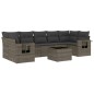 vidaXL 8-tlg. Garten-Sofagarnitur mit Kissen Grau Poly Rattan vidaXL 8-tlg. Garten-Sofagarnitur mit Kissen Grau Poly Rattan