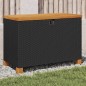 vidaXL Garten-Auflagenbox Schwarz 80x40x48 cm Poly Rattan Akazienholz vidaXL Garten-Auflagenbox Schwarz 80x40x48 cm Poly Rattan Akazienholz