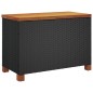 vidaXL Garten-Auflagenbox Schwarz 80x40x48 cm Poly Rattan Akazienholz vidaXL Garten-Auflagenbox Schwarz 80x40x48 cm Poly Rattan Akazienholz