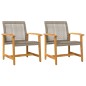 vidaXL Gartenstühle 2 Stk. Grau Poly Rattan und Akazienholz vidaXL Gartenstühle 2 Stk. Grau Poly Rattan und Akazienholz