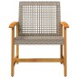 vidaXL Gartenstühle 2 Stk. Grau Poly Rattan und Akazienholz vidaXL Gartenstühle 2 Stk. Grau Poly Rattan und Akazienholz