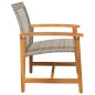 vidaXL Gartenstühle 2 Stk. Grau Poly Rattan und Akazienholz vidaXL Gartenstühle 2 Stk. Grau Poly Rattan und Akazienholz