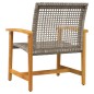 vidaXL Gartenstühle 2 Stk. Grau Poly Rattan und Akazienholz vidaXL Gartenstühle 2 Stk. Grau Poly Rattan und Akazienholz