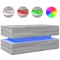vidaXL Couchtisch mit LED-Leuchten Grau Sonoma 90x50x40 cm vidaXL Couchtisch mit LED-Leuchten Grau Sonoma 90x50x40 cm