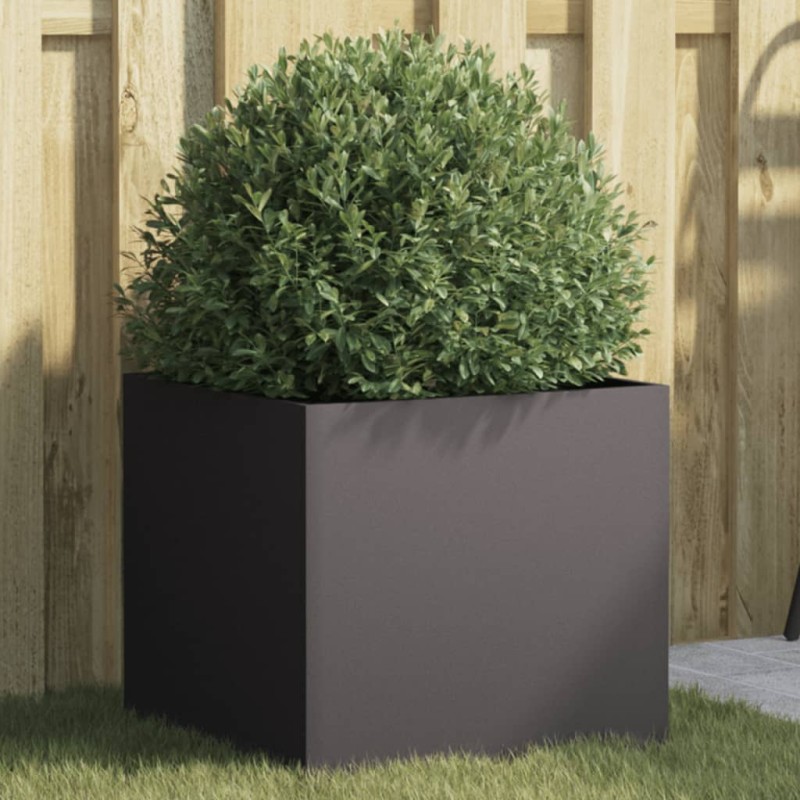 vidaXL Pflanzkübel Schwarz 42x40x39 cm Kaltgewalzter Stahl vidaXL Pflanzkübel Schwarz 42x40x39 cm Kaltgewalzter Stahl
