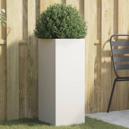 vidaXL Pflanzkübel Weiß 32x27,5x75 cm Kaltgewalzter Stahl