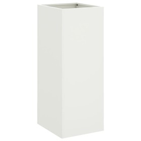 vidaXL Pflanzkübel Weiß 32x27,5x75 cm Kaltgewalzter Stahl