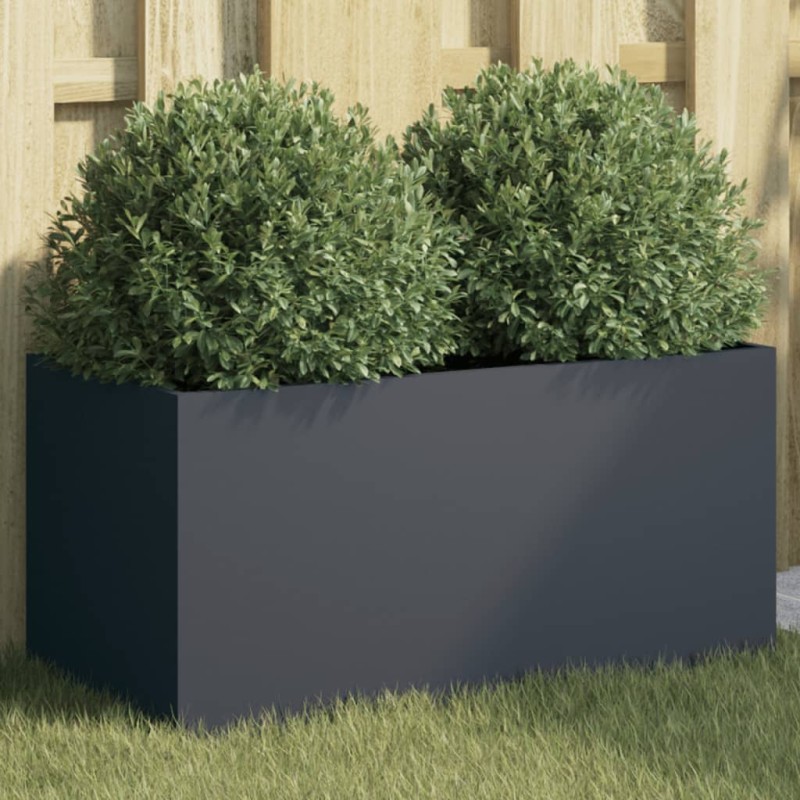 vidaXL Pflanzkübel Anthrazit 62x30x29 cm Kaltgewalzter Stahl vidaXL Pflanzkübel Anthrazit 62x30x29 cm Kaltgewalzter Stahl