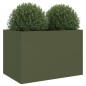 vidaXL Pflanzkübel Olivgrün 62x40x39 cm Kaltgewalzter Stahl vidaXL Pflanzkübel Olivgrün 62x40x39 cm Kaltgewalzter Stahl