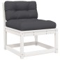 vidaXL 5-tlg. Garten-Sofagarnitur mit Kissen Weiß Massivholz Kiefer vidaXL 5-tlg. Garten-Sofagarnitur mit Kissen Weiß Massivholz Kiefer