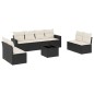 vidaXL 9-tlg. Garten-Sofagarnitur mit Kissen Schwarz Poly Rattan vidaXL 9-tlg. Garten-Sofagarnitur mit Kissen Schwarz Poly Rattan