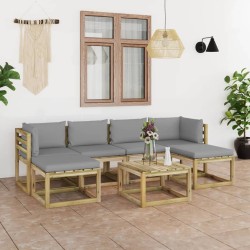 7-tlg. Garten-Lounge-Set mit Kissen Imprägniertes Kiefernholz