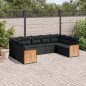 vidaXL 9-tlg. Garten-Sofagarnitur mit Kissen Schwarz Poly Rattan vidaXL 9-tlg. Garten-Sofagarnitur mit Kissen Schwarz Poly Rattan