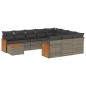 vidaXL 11-tlg. Garten-Sofagarnitur mit Kissen Grau Poly Rattan vidaXL 11-tlg. Garten-Sofagarnitur mit Kissen Grau Poly Rattan
