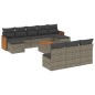 vidaXL 11-tlg. Garten-Sofagarnitur mit Kissen Grau Poly Rattan vidaXL 11-tlg. Garten-Sofagarnitur mit Kissen Grau Poly Rattan