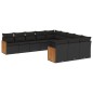 vidaXL 11-tlg. Garten-Sofagarnitur mit Kissen Schwarz Poly Rattan vidaXL 11-tlg. Garten-Sofagarnitur mit Kissen Schwarz Poly Rattan