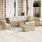 vidaXL 13-tlg. Garten-Sofagarnitur mit Kissen Beige Poly Rattan vidaXL 13-tlg. Garten-Sofagarnitur mit Kissen Beige Poly Rattan