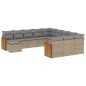 vidaXL 12-tlg. Garten-Sofagarnitur mit Kissen Beige Poly Rattan vidaXL 12-tlg. Garten-Sofagarnitur mit Kissen Beige Poly Rattan