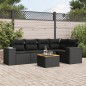 vidaXL 6-tlg. Garten-Sofagarnitur mit Kissen Schwarz Poly Rattan vidaXL 6-tlg. Garten-Sofagarnitur mit Kissen Schwarz Poly Rattan