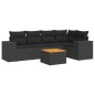 vidaXL 6-tlg. Garten-Sofagarnitur mit Kissen Schwarz Poly Rattan vidaXL 6-tlg. Garten-Sofagarnitur mit Kissen Schwarz Poly Rattan