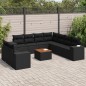 vidaXL 10-tlg. Garten-Sofagarnitur mit Kissen Schwarz Poly Rattan vidaXL 10-tlg. Garten-Sofagarnitur mit Kissen Schwarz Poly Rattan