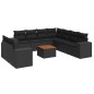 vidaXL 10-tlg. Garten-Sofagarnitur mit Kissen Schwarz Poly Rattan vidaXL 10-tlg. Garten-Sofagarnitur mit Kissen Schwarz Poly Rattan