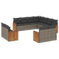 vidaXL 11-tlg. Garten-Sofagarnitur mit Kissen Grau Poly Rattan vidaXL 11-tlg. Garten-Sofagarnitur mit Kissen Grau Poly Rattan