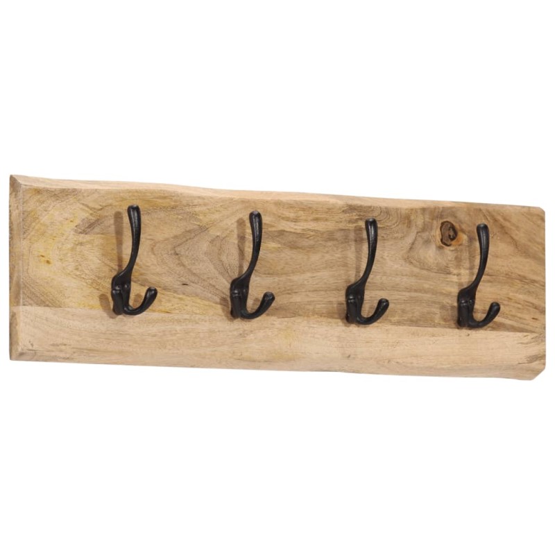 vidaXL Wandgarderobe mit 4 Haken Massivholz Mango vidaXL Wandgarderobe mit 4 Haken Massivholz Mango