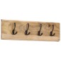 vidaXL Wandgarderobe mit 4 Haken Massivholz Mango vidaXL Wandgarderobe mit 4 Haken Massivholz Mango