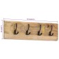 vidaXL Wandgarderobe mit 4 Haken Massivholz Mango vidaXL Wandgarderobe mit 4 Haken Massivholz Mango