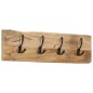 vidaXL Wandgarderobe mit 4 Haken Massivholz Mango vidaXL Wandgarderobe mit 4 Haken Massivholz Mango