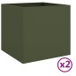 vidaXL Pflanzkübel 2 Stk. Olivgrün 49x47x46 cm Kaltgewalzter Stahl vidaXL Pflanzkübel 2 Stk. Olivgrün 49x47x46 cm Kaltgewalzter Stahl