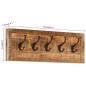 vidaXL Wandgarderobe mit 5 Haken Massivholz Mango vidaXL Wandgarderobe mit 5 Haken Massivholz Mango