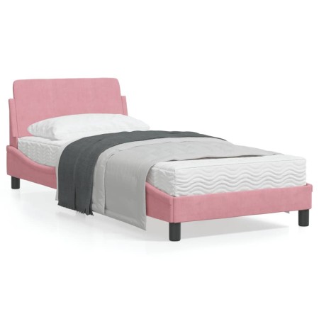 vidaXL Bettgestell mit Kopfteil Rosa 80x200 cm Samt
