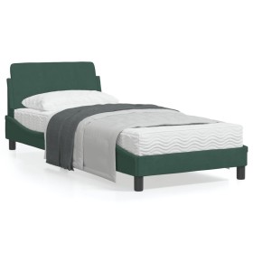 vidaXL Bettgestell mit Kopfteil Dunkelgrün 80x200 cm Samt