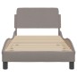 vidaXL Bettgestell mit Kopfteil Taupe 90x190 cm Stoff vidaXL Bettgestell mit Kopfteil Taupe 90x190 cm Stoff