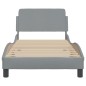 vidaXL Bettgestell mit Kopfteil Hellgrau 90x200 cm Stoff vidaXL Bettgestell mit Kopfteil Hellgrau 90x200 cm Stoff