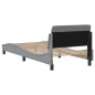 vidaXL Bettgestell mit Kopfteil Hellgrau 90x200 cm Stoff vidaXL Bettgestell mit Kopfteil Hellgrau 90x200 cm Stoff