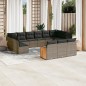 vidaXL 13-tlg. Garten-Sofagarnitur mit Kissen Grau Poly Rattan vidaXL 13-tlg. Garten-Sofagarnitur mit Kissen Grau Poly Rattan