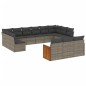 vidaXL 13-tlg. Garten-Sofagarnitur mit Kissen Grau Poly Rattan vidaXL 13-tlg. Garten-Sofagarnitur mit Kissen Grau Poly Rattan