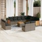 vidaXL 13-tlg. Garten-Sofagarnitur mit Kissen Grau Poly Rattan vidaXL 13-tlg. Garten-Sofagarnitur mit Kissen Grau Poly Rattan