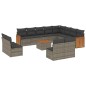 vidaXL 13-tlg. Garten-Sofagarnitur mit Kissen Grau Poly Rattan vidaXL 13-tlg. Garten-Sofagarnitur mit Kissen Grau Poly Rattan