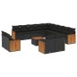 vidaXL 14-tlg. Garten-Sofagarnitur mit Kissen Schwarz Poly Rattan vidaXL 14-tlg. Garten-Sofagarnitur mit Kissen Schwarz Poly Rattan
