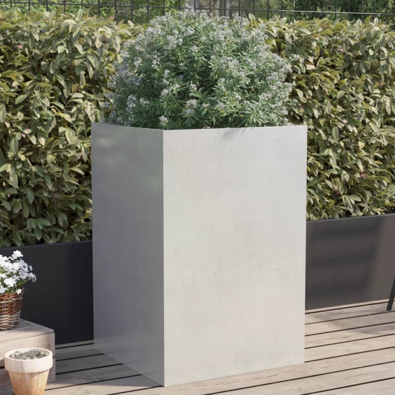 vidaXL Pflanzkübel Silbern 52x48x75 cm Edelstahl vidaXL Pflanzkübel Silbern 52x48x75 cm Edelstahl