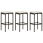 4-tlg. Gartenbar-Set mit Kissen Poly Rattan Braun 4-tlg. Gartenbar-Set mit Kissen Poly Rattan Braun