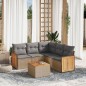 vidaXL 6-tlg. Garten-Sofagarnitur mit Kissen Beige Poly Rattan vidaXL 6-tlg. Garten-Sofagarnitur mit Kissen Beige Poly Rattan