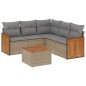 vidaXL 6-tlg. Garten-Sofagarnitur mit Kissen Beige Poly Rattan vidaXL 6-tlg. Garten-Sofagarnitur mit Kissen Beige Poly Rattan