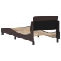 vidaXL Bettgestell mit Kopfteil Dunkelbraun 80x200 cm Stoff vidaXL Bettgestell mit Kopfteil Dunkelbraun 80x200 cm Stoff