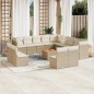 vidaXL 14-tlg. Garten-Sofagarnitur mit Kissen Beige Poly Rattan vidaXL 14-tlg. Garten-Sofagarnitur mit Kissen Beige Poly Rattan